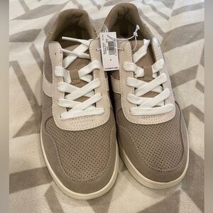 Beige Women’s Faux-Suede Sneakers